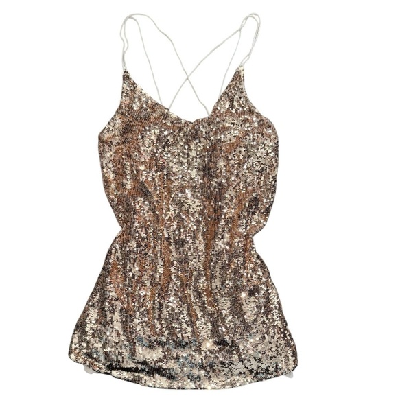 Free People Dresses & Skirts - Free People Gold Mini Dress